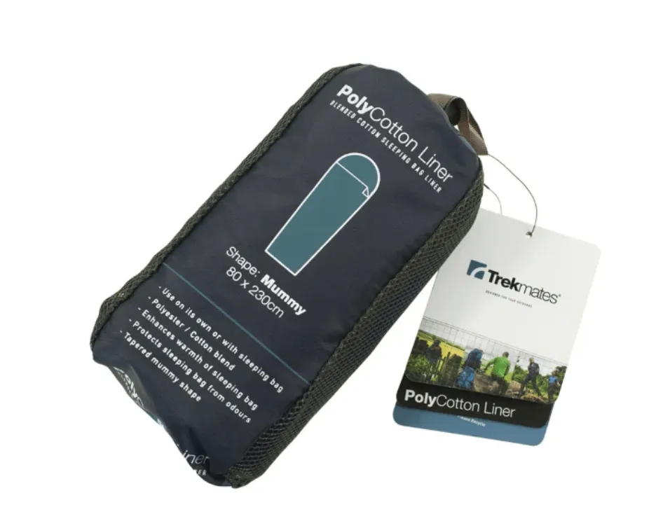 Trekmates Polycotton Sleeping Bag Liner - Mummy Shape (Blue)