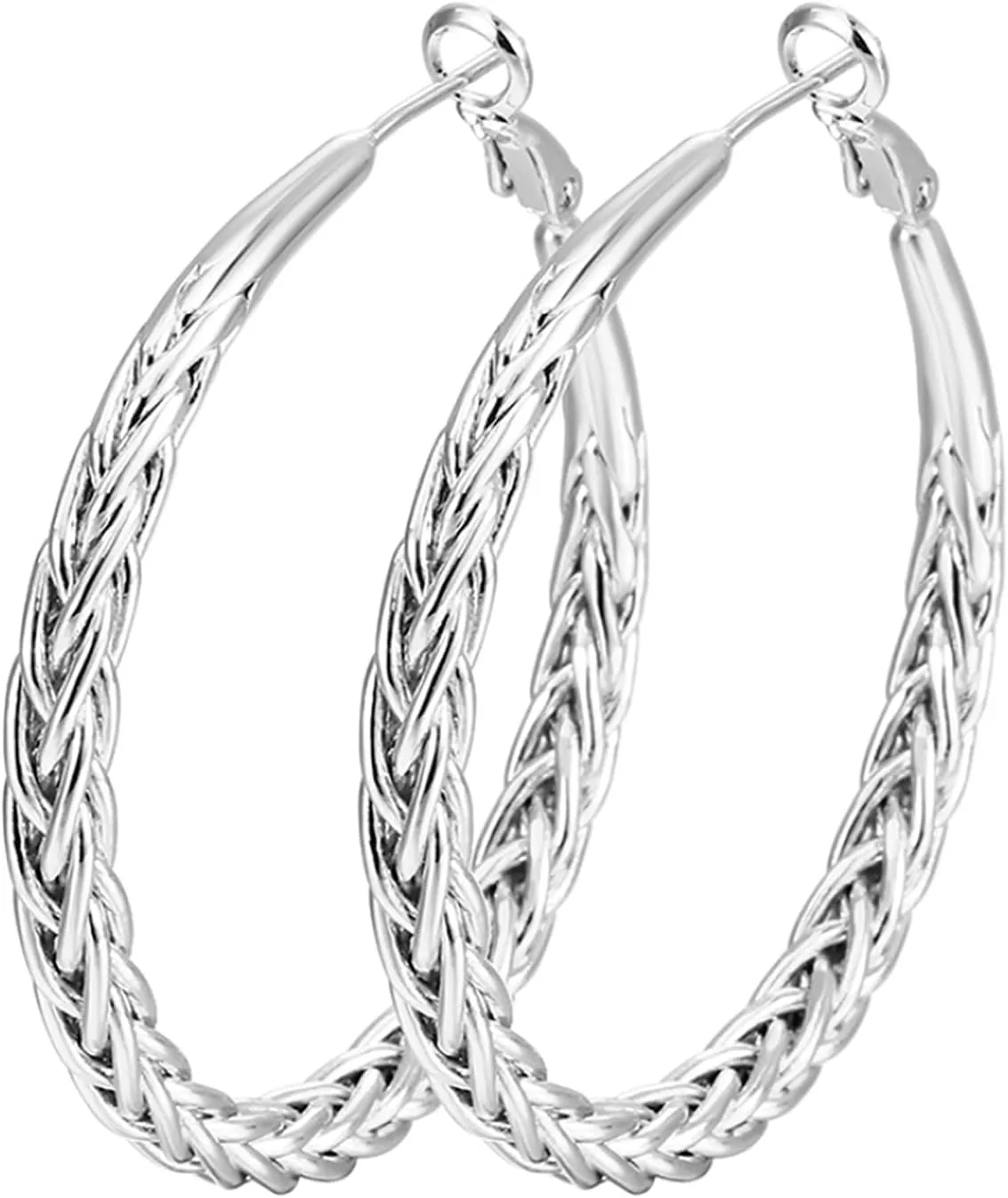 Twisted Hoop Earrings for Women 18K Gold Plated Thick Chunky Hoops Hypoallergenic Twist Earrings