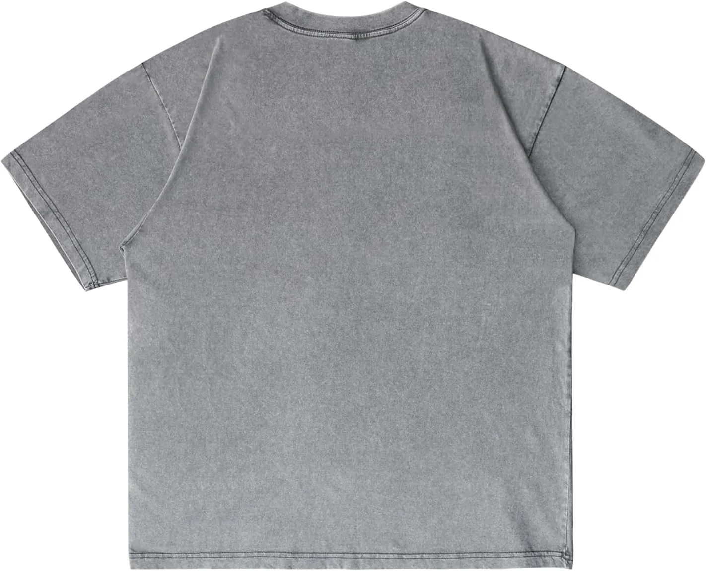 Unisex Short Sleeves Retro Vintage Style T-Shirt Casual Loose Wash Solid Basic Tee Tops