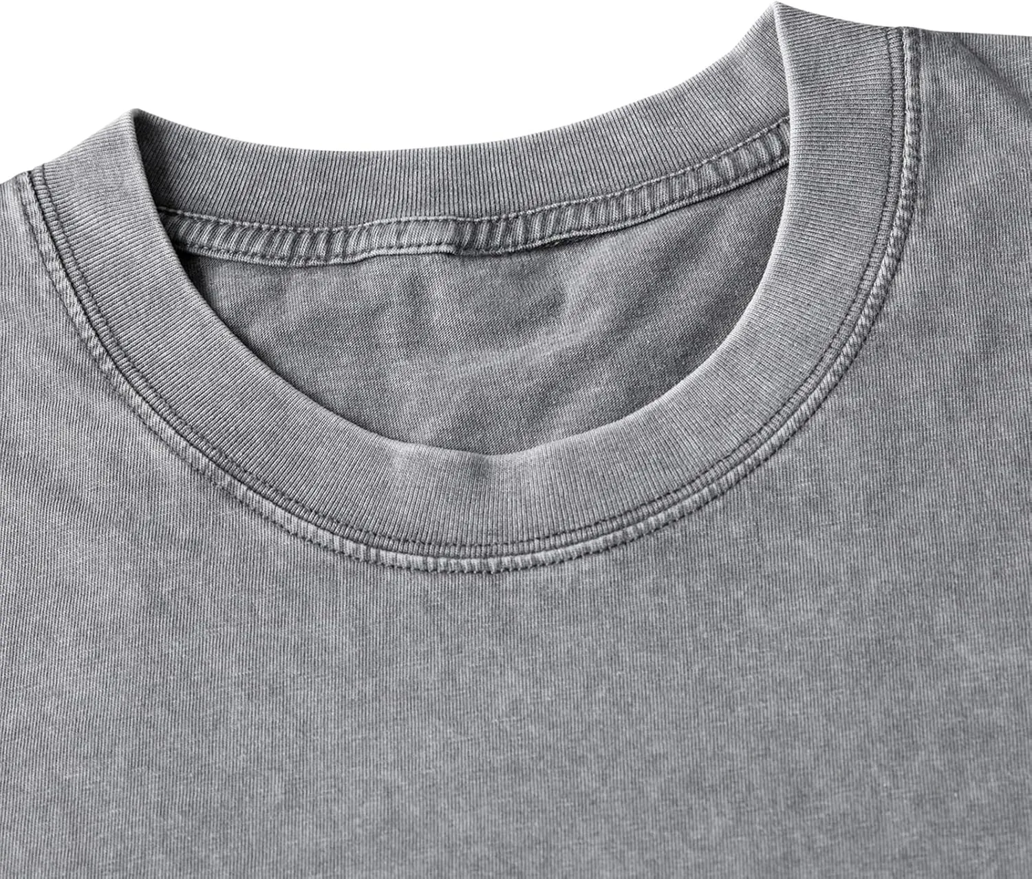 Unisex Short Sleeves Retro Vintage Style T-Shirt Casual Loose Wash Solid Basic Tee Tops