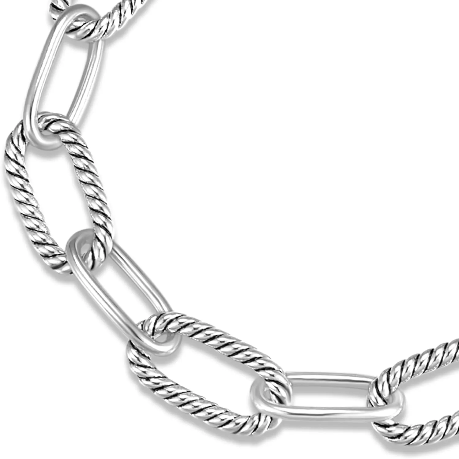 UNY JEWEL Twisted Cable Wire Link Chain Bracelet Two Tone Designer Brand Inspired Women Jewelry Valentine (2 Tone)