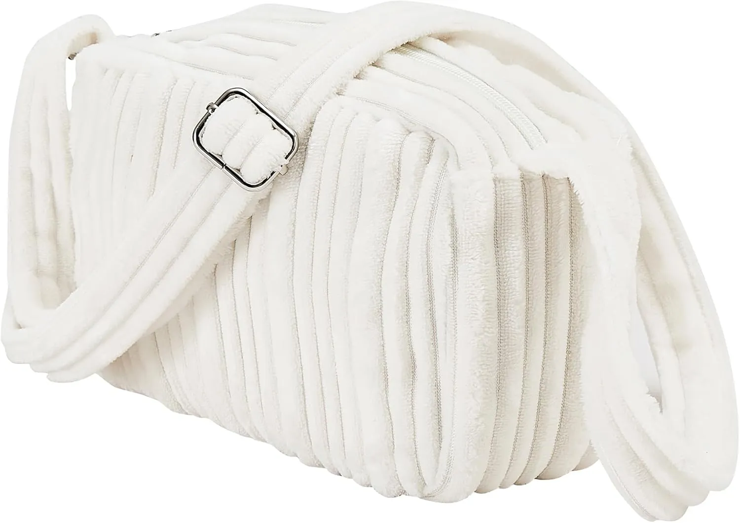 Velvet Quilted Tote Bag for Women Handbag with Adjustable Strap, Crossbody Bag Cute Purse Plushy Satchel Bag with Zipper