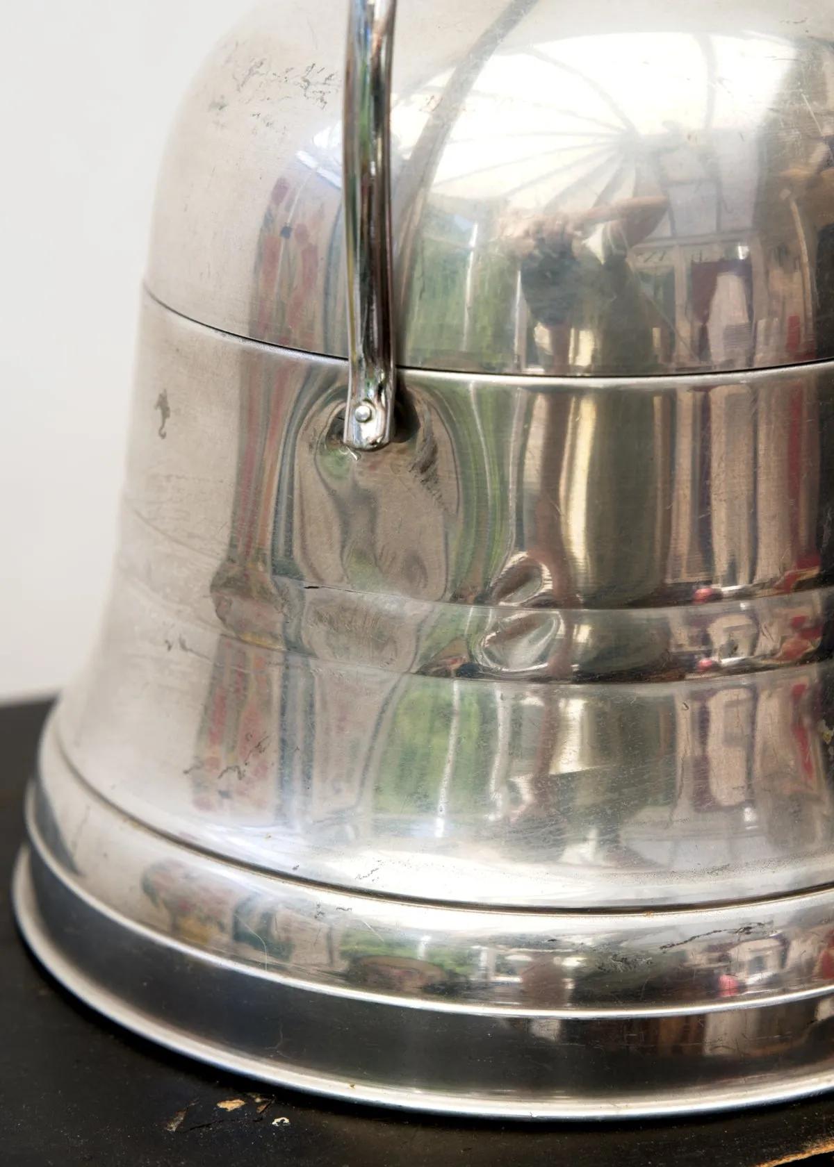 Vintage Deco Aluminium Ice Bucket • Dairy Food Picnic Cooler with Ceramic Inner Pot