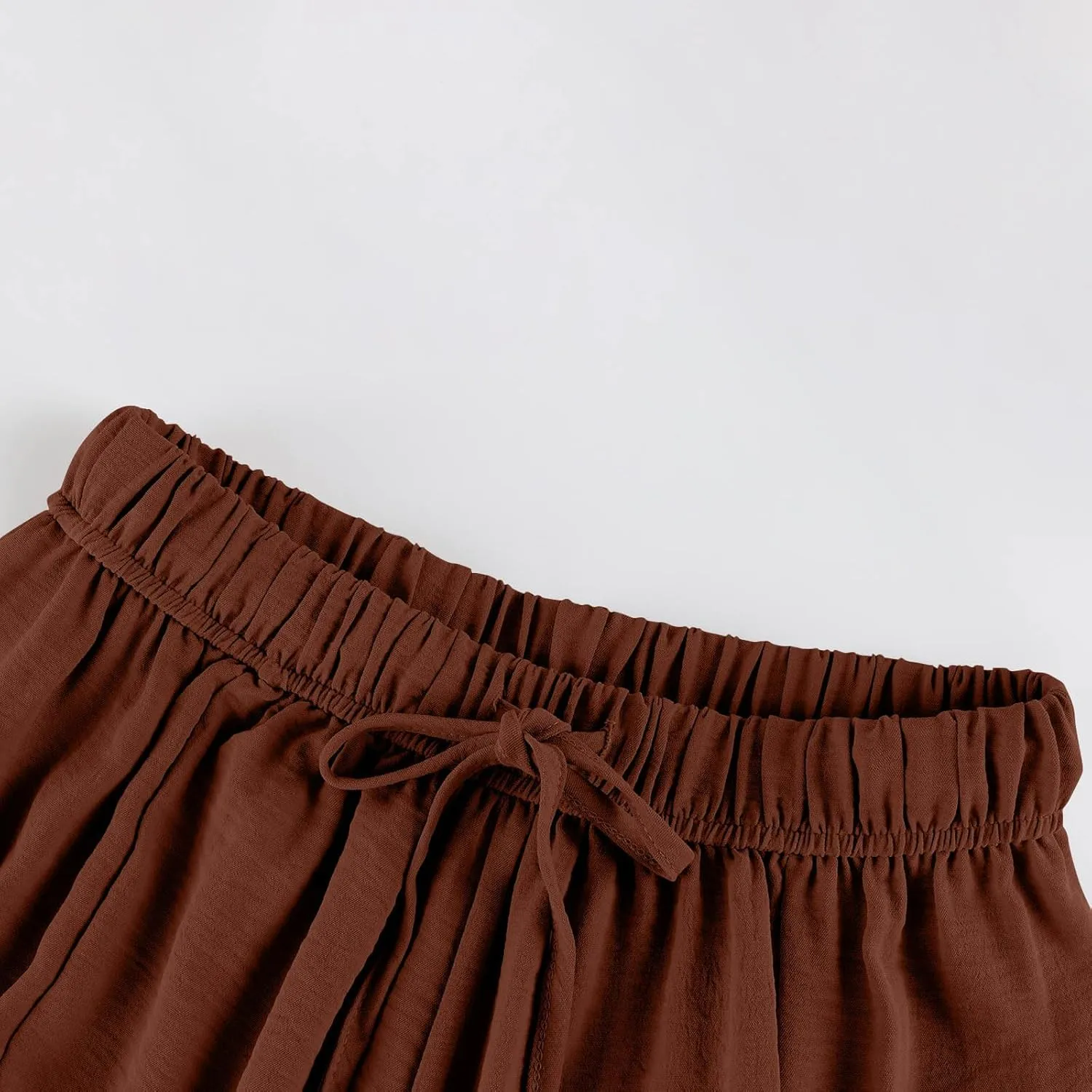 Wide Leg Harem Pants Women with Pockets Summer Casual Drawstring Plus Size Palazzo Pants 2025 Flowy Beach Cropped Pant