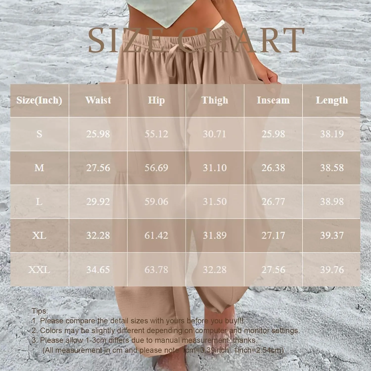 Wide Leg Pants Women Casual Loose Drawstring Palazzo Harem Pants with Pockets Summer Flowy Mid Rise Barrel Travel Pant