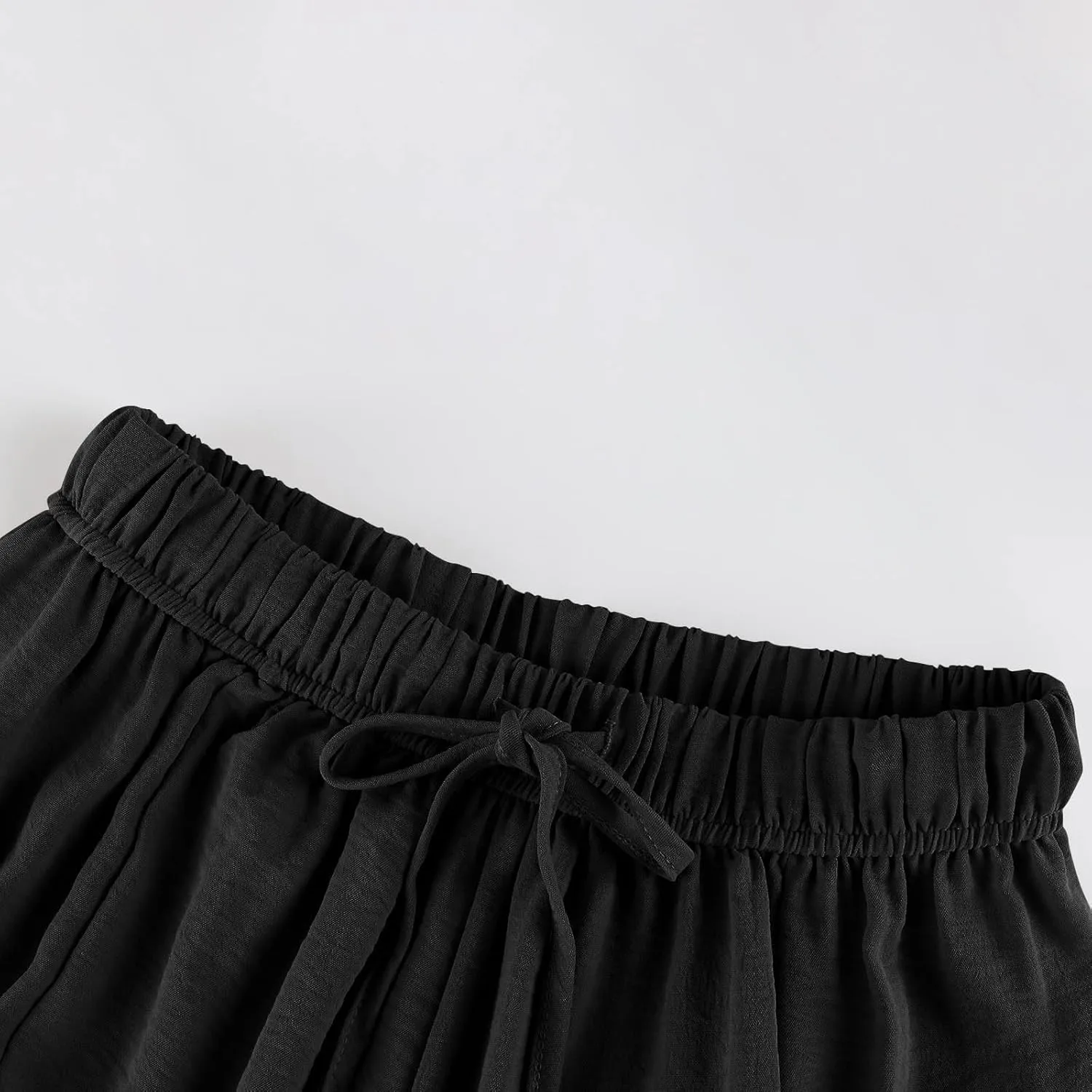Wide Leg Pants Women Casual Loose Drawstring Palazzo Harem Pants with Pockets Summer Flowy Mid Rise Barrel Travel Pant