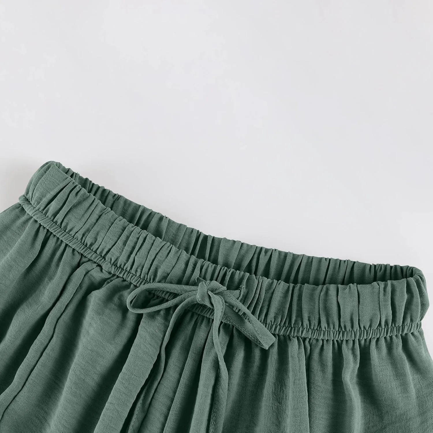 Wide Leg Pants Women Casual Loose Drawstring Palazzo Harem Pants with Pockets Summer Flowy Mid Rise Barrel Travel Pant