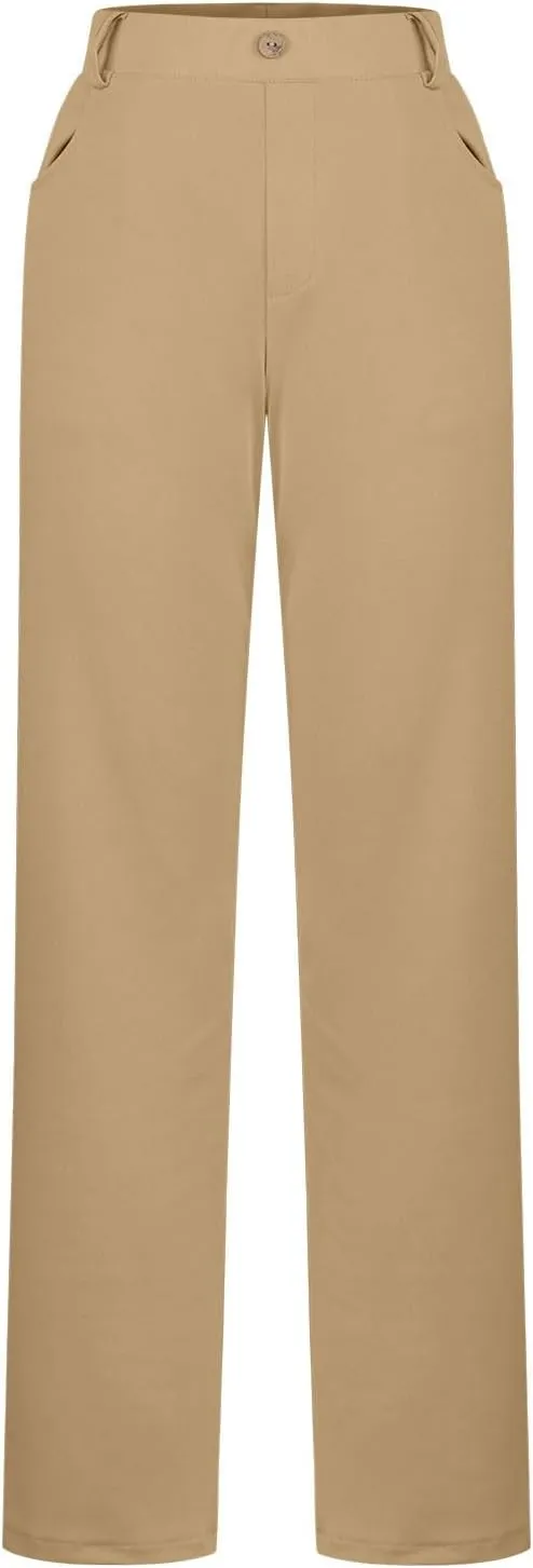 Womens Dress Pants Work Office Wide Leg Pants High Waist Stretch Business Trousers Fashion Palazzo Casual Slacks