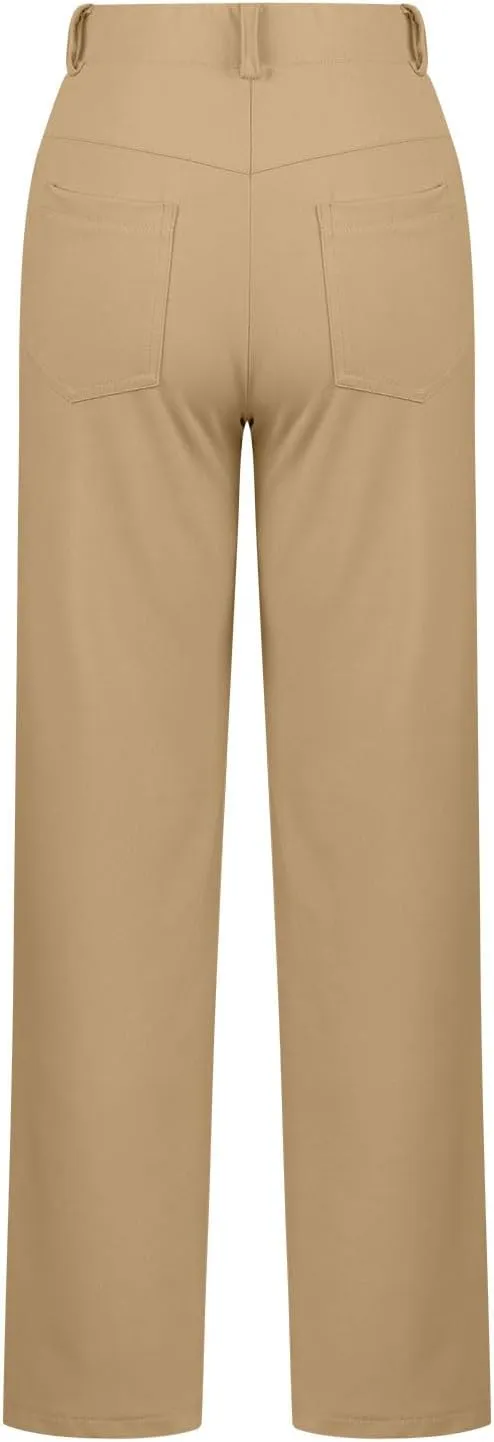 Womens Dress Pants Work Office Wide Leg Pants High Waist Stretch Business Trousers Fashion Palazzo Casual Slacks
