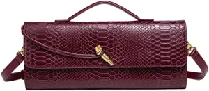 Womens Vegan Leather Clutch Bag Small Vintage Handbag Evening Party Purse Shoulder Crossbody Bag 2025