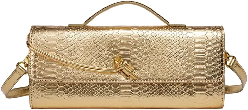 Womens Vegan Leather Clutch Bag Small Vintage Handbag Evening Party Purse Shoulder Crossbody Bag 2025