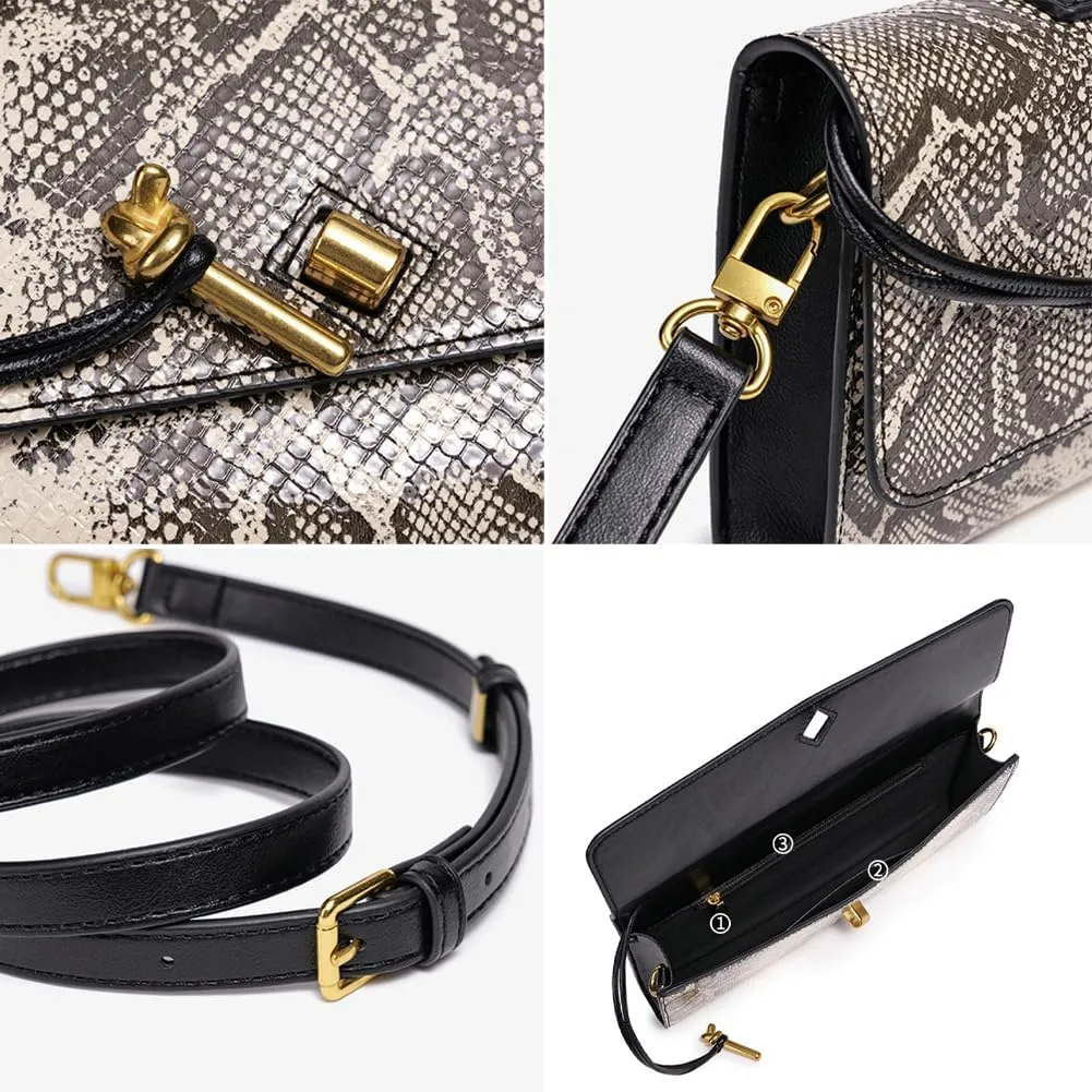 Womens Vegan Leather Clutch Bag Small Vintage Handbag Evening Party Purse Shoulder Crossbody Bag 2025