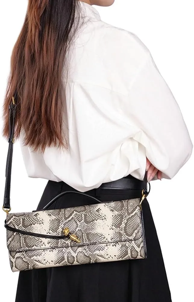 Womens Vegan Leather Clutch Bag Small Vintage Handbag Evening Party Purse Shoulder Crossbody Bag 2025