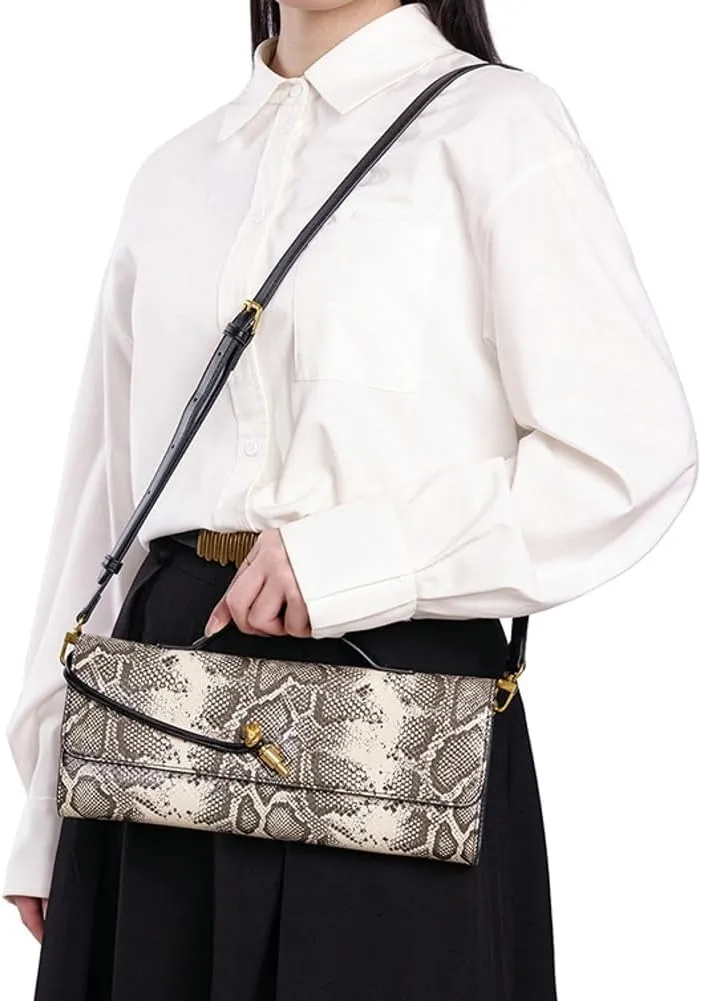 Womens Vegan Leather Clutch Bag Small Vintage Handbag Evening Party Purse Shoulder Crossbody Bag 2025