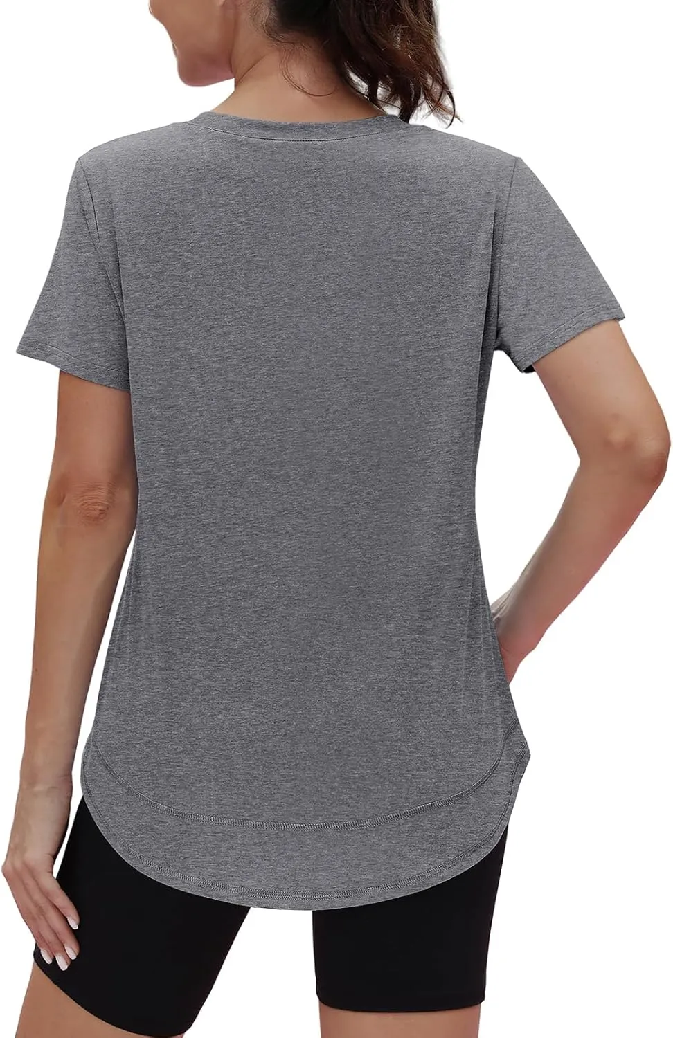 Womens Workout Tops Short Sleeve Shirts with Sun Protection Trendy Spring Summer Outfits S-3XL