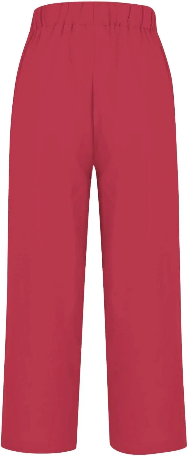Workout Leggings for Women Elastic Pants Long Drawstring Linen Women Waist Cotton Casual High Waist Casual Lounge Pant