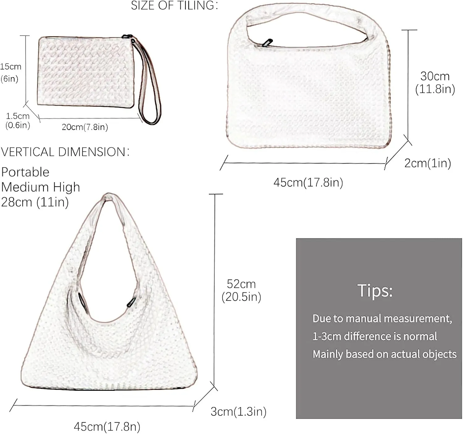Woven Leather Hobo Bag With Purse - Top-handle Shoulder Bag, Large Capacity Soft Handbag for Women