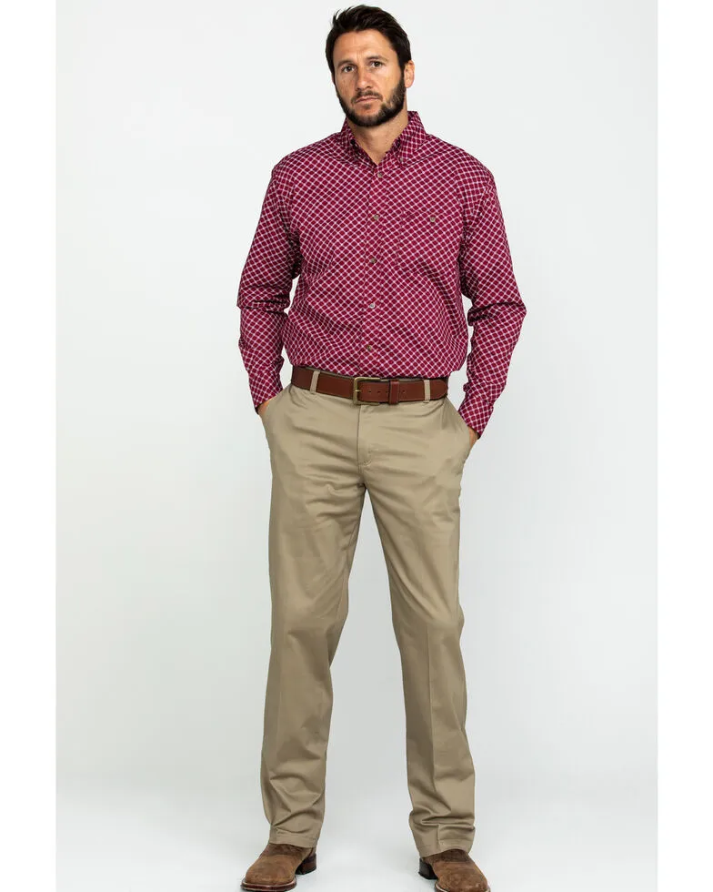 Wrangler Khaki Flat Front Men's Riata