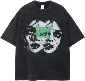 Y2k Tops Men Vintage Oversized Graphic Tees Shirt Aesthetic Baggy Streetwear Short Sleeve Shirts