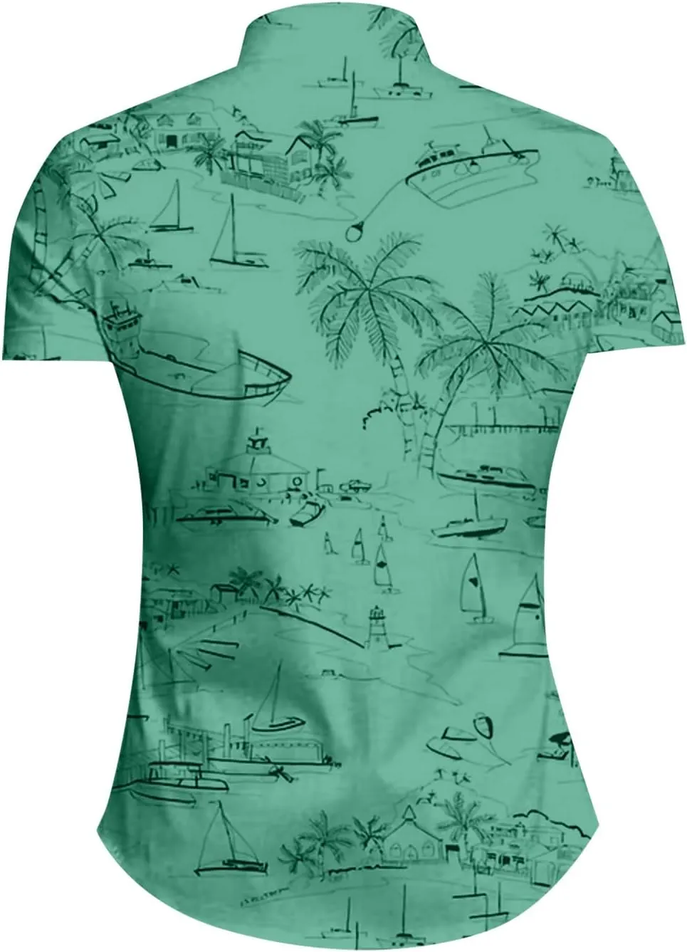 Ymosrh Mens Button Down Short Sleeve Shirts Summer Casual Spread Collar Beach Shirts for Men, M-3XL