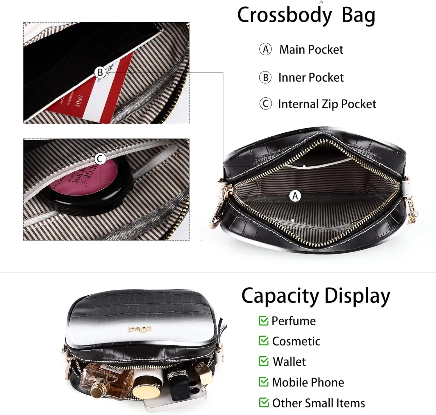 ZOCAI Camera Crossbody Shoulder Bags for Women Small Cluth Vegan Leather Handbag Purses with Adjustable Strap Lightweight