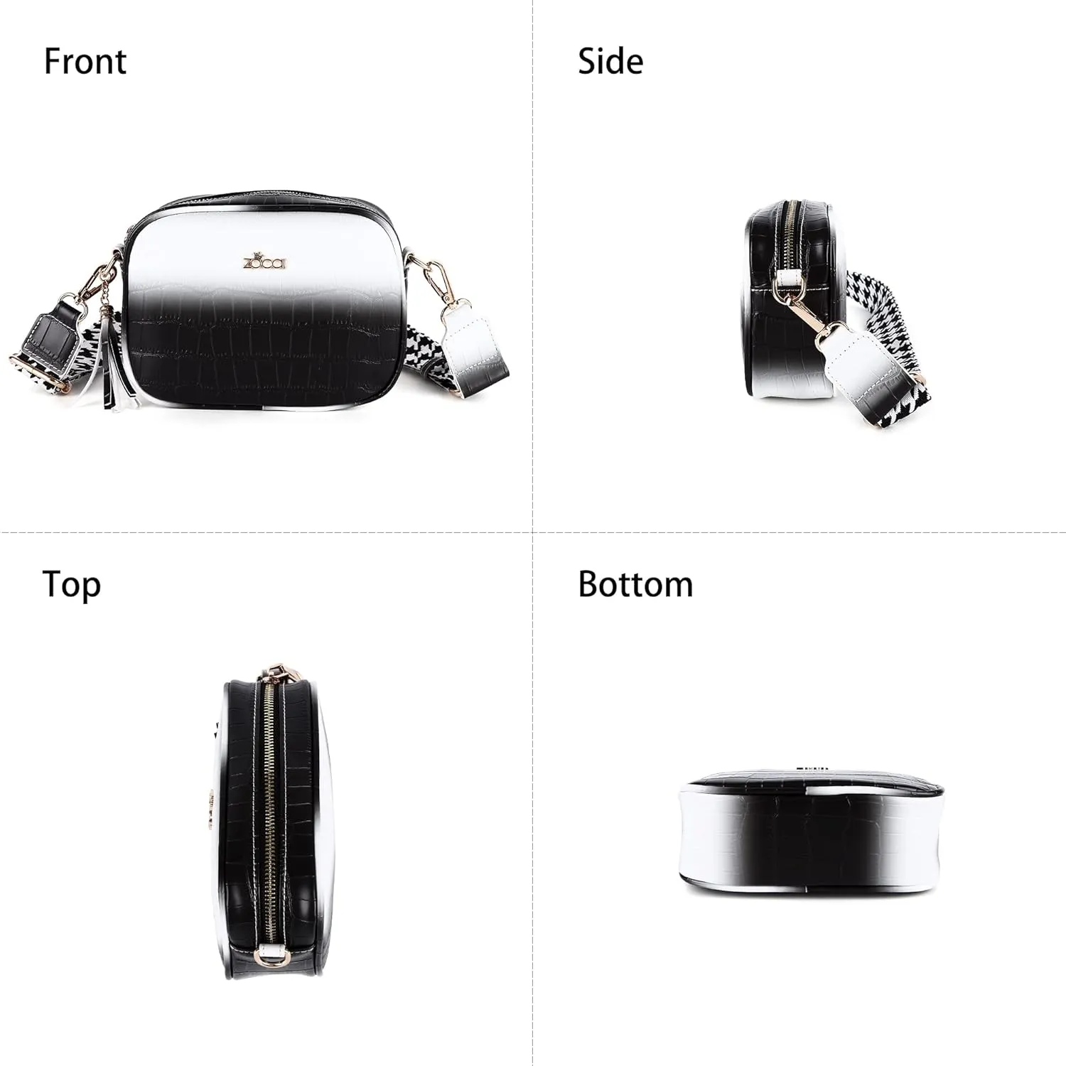 ZOCAI Camera Crossbody Shoulder Bags for Women Small Cluth Vegan Leather Handbag Purses with Adjustable Strap Lightweight