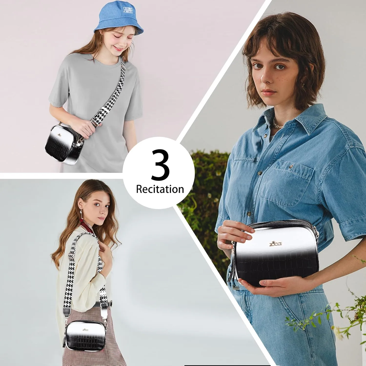ZOCAI Camera Crossbody Shoulder Bags for Women Small Cluth Vegan Leather Handbag Purses with Adjustable Strap Lightweight